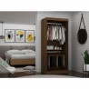 Manhattan Comfort Mulberry 35.9 Open Double Hanging Modern Wardrobe Closet with 2 Hanging Rods in Brown
