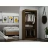Manhattan Comfort Mulberry 35.9 Open Double Hanging Modern Wardrobe Closet with 2 Hanging Rods in Brown - Manhattan Comfort Mulberry 35.9 Open Double Hanging Modern Wardrobe Closet with 2 Hanging Rods in Brown