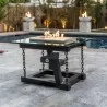 The Outdoor Plus Newton Powder Coated Fire Pit with Chain Support - The Outdoor Plus Newton Powder Coated Fire Pit with Chain Support