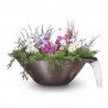 The Outdoor Plus Remi Hammered Copper Planter with Water Bowl