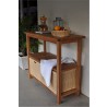 Anderson Teak Towel Console w/ 2 Shelves Table 001