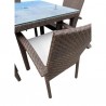 Hospitality Rattan Patio Soho 5-Piece Square Dining Arm Chair Set with Cushions 001