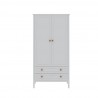 Manhattan Comfort Crown Full Wardrobe with Hanging and 2 Drawers in White Front