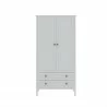 Manhattan Comfort Crown Full Wardrobe with Hanging and 2 Drawers in White Front - Manhattan Comfort Crown Full Wardrobe with Hanging and 2 Drawers in White Front