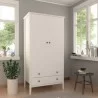 Manhattan Comfort Crown Full Wardrobe with Hanging and 2 Drawers in White - Manhattan Comfort Crown Full Wardrobe with Hanging and 2 Drawers in White