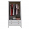 Manhattan Comfort Crown Full Wardrobe with Hanging and 2 Drawers in White Open