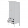 Manhattan Comfort Crown Full Wardrobe with Hanging and 2 Drawers in White Drawers Open
