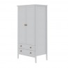 Manhattan Comfort Crown Full Wardrobe with Hanging and 2 Drawers in White Side