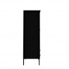 Manhattan Comfort Crown Full Wardrobe with Hanging and 2 Drawers in Black Side