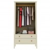 Manhattan Comfort Crown Full Wardrobe with Hanging and 2 Drawers in Off White Open