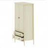 Manhattan Comfort Crown Full Wardrobe with Hanging and 2 Drawers in Off White Drawers Open