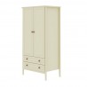 Manhattan Comfort Crown Full Wardrobe with Hanging and 2 Drawers in Off White Side