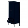 Manhattan Comfort Crown Full Wardrobe with Hanging and 2 Drawers in Tatiana Midnight Blue Drawers Open