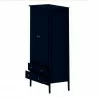 Manhattan Comfort Crown Full Wardrobe with Hanging and 2 Drawers in Tatiana Midnight Blue Drawers Open - Manhattan Comfort Crown Full Wardrobe with Hanging and 2 Drawers in Tatiana Midnight Blue Drawers Open