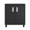 Manhattan Comfort 3-Piece Fortress Mobile Space-Saving Steel Garage Cabinet and Worktable 3.0 in Charcoal Grey