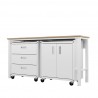 Manhattan Comfort 3-Piece Fortress Mobile Space-Saving Steel Garage Cabinet and Worktable 3.0 in White Other Side