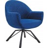 Bellini Modern Living Accent Chair in Blue Fabric Cover - Front Side Angle 