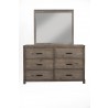 Alpine Furniture Sydney 6 Drawer Dresser, Weathered Grey - Front Angle