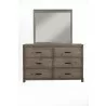 Alpine Furniture Sydney 6 Drawer Dresser, Weathered Grey - Front Angle - Alpine Furniture Sydney 6 Drawer Dresser, Weathered Grey - Front Angle