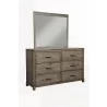 Alpine Furniture Sydney 6 Drawer Dresser, Weathered Grey - Front Side Angle - Alpine Furniture Sydney 6 Drawer Dresser, Weathered Grey - Front Side Angle