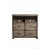 Alpine Furniture Sydney 4 Drawer TV Media Chest, Weathered Grey - Front Angle - Alpine Furniture Sydney 4 Drawer TV Media Chest, Weathered Grey - Front Angle