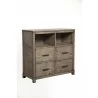 Alpine Furniture Sydney 4 Drawer TV Media Chest, Weathered Grey - Front Side Angle - Alpine Furniture Sydney 4 Drawer TV Media Chest, Weathered Grey - Front Side Angle