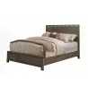 Alpine Furniture Sydney Queen Panel Bed, Weathered Grey - Front Side Angle - Alpine Furniture Sydney Queen Panel Bed, Weathered Grey - Front Side Angle