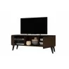 Manhattan Comfort Doyers 53.15 Mid-Century Modern TV Stand in Nut Brown Open - Manhattan Comfort Doyers 53.15 Mid-Century Modern TV Stand in Nut Brown Open