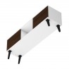Manhattan Comfort Doyers 53.15 Mid-Century Modern TV Stand in White and Nut Brown Bottom
