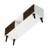 Manhattan Comfort Doyers 53.15 Mid-Century Modern TV Stand in White and Nut Brown Bottom - Manhattan Comfort Doyers 53.15 Mid-Century Modern TV Stand in White and Nut Brown Bottom