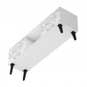 Manhattan Comfort Doyers 53.15 Mid-Century Modern TV Stand in White and Marble Stamp Bottom