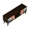 Manhattan Comfort Doyers 53.15 Mid-Century Modern TV Stand in Multi Color Red and Blue Top - Manhattan Comfort Doyers 53.15 Mid-Century Modern TV Stand in Multi Color Red and Blue Top