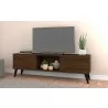 Manhattan Comfort Doyers 62.20 Mid-Century Modern TV Stand in Nut Brown - Manhattan Comfort Doyers 62.20 Mid-Century Modern TV Stand in Nut Brown