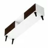 Manhattan Comfort Doyers 62.20 Mid-Century Modern TV Stand in White and Nut Brown Bottom - Manhattan Comfort Doyers 62.20 Mid-Century Modern TV Stand in White and Nut Brown Bottom
