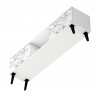 Manhattan Comfort Doyers 62.20 Mid-Century Modern TV Stand in White and Marble Stamp Bottom