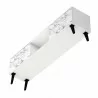Manhattan Comfort Doyers 62.20 Mid-Century Modern TV Stand in White and Marble Stamp Bottom - Manhattan Comfort Doyers 62.20 Mid-Century Modern TV Stand in White and Marble Stamp Bottom