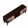 Manhattan Comfort Doyers 62.20 Mid-Century Modern TV Stand in Multi Color Red and Blue Top