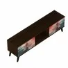 Manhattan Comfort Doyers 62.20 Mid-Century Modern TV Stand in Multi Color Red and Blue Top - Manhattan Comfort Doyers 62.20 Mid-Century Modern TV Stand in Multi Color Red and Blue Top