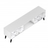 Manhattan Comfort Doyers 70.87 Mid-Century Modern TV Stand in White and Marble Stamp Top