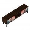 Manhattan Comfort Doyers 70.87 Mid-Century Modern TV Stand in Multi Color Red and Blue Top