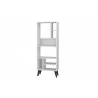 Manhattan Comfort Warren Tall Bookcase 1.0 with 8 Shelves in White with Black Feet - Manhattan Comfort Warren Tall Bookcase 1.0 with 8 Shelves in White with Black Feet