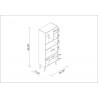 Manhattan Comfort Warren Tall Bookcase 1.0 with 8 Shelves in White with Black Feet Size