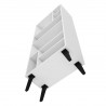 Manhattan Comfort Warren Tall Bookcase 1.0 with 8 Shelves in White with Black Feet Bottom