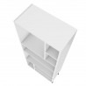 Manhattan Comfort Warren Tall Bookcase 1.0 with 8 Shelves in White with Black Feet Top