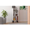 Manhattan Comfort Warren Mid-High Bookcase 2.0 with 5 Shelves in White with Black Feet