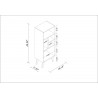 Manhattan Comfort Warren Mid-High Bookcase 2.0 with 5 Shelves in White with Black Feet