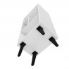 Manhattan Comfort Warren Mid-High Bookcase 2.0 with 5 Shelves in White with Black Feet Bottom