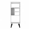 Manhattan Comfort Warren Mid-High Bookcase 2.0 with 5 Shelves in White with Black Feet - Manhattan Comfort Warren Mid-High Bookcase 2.0 with 5 Shelves in White with Black Feet