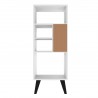 Manhattan Comfort Warren Mid-High Bookcase 2.0 with 5 Shelves in White with Black Feet Back