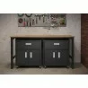 Manhattan Comfort 3-Piece Fortress Mobile Space-Saving Steel Garage Cabinet and Worktable 4.0 in Charcoal Grey - Manhattan Comfort 3-Piece Fortress Mobile Space-Saving Steel Garage Cabinet and Worktable 4.0 in Charcoal Grey